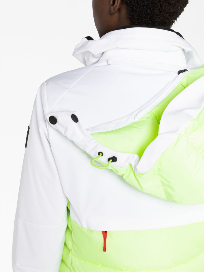 White Janaka3 Hooded Quilted Ski Jacket