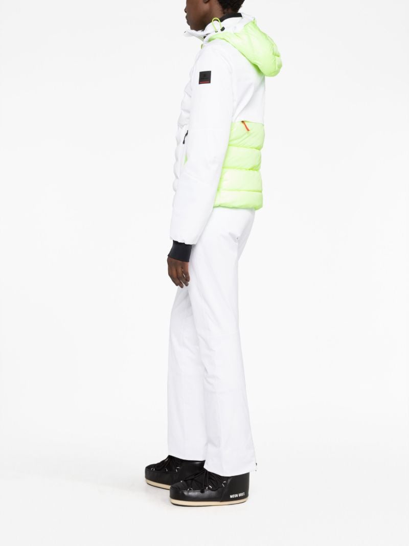 White Janaka3 Hooded Quilted Ski Jacket
