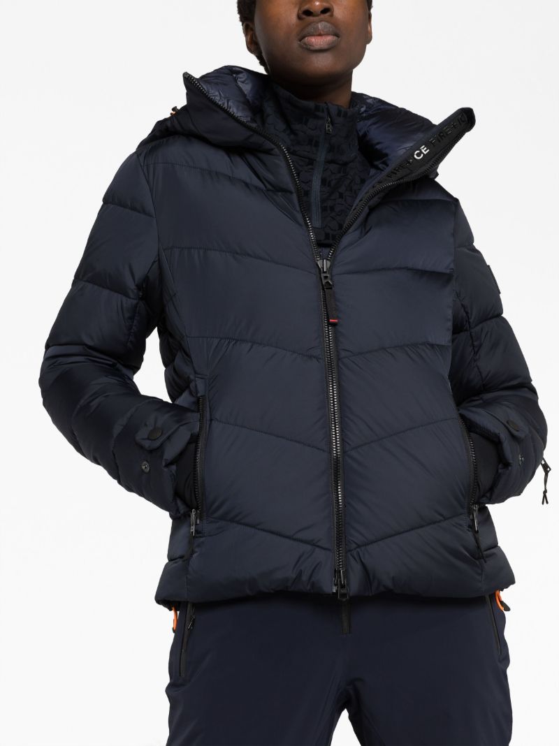 Blue Zip Front Quilted Jacket
