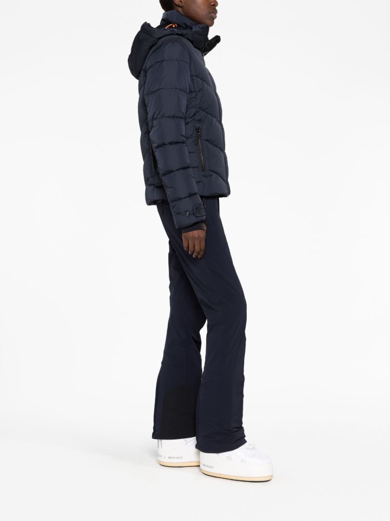 Blue Zip Front Quilted Jacket