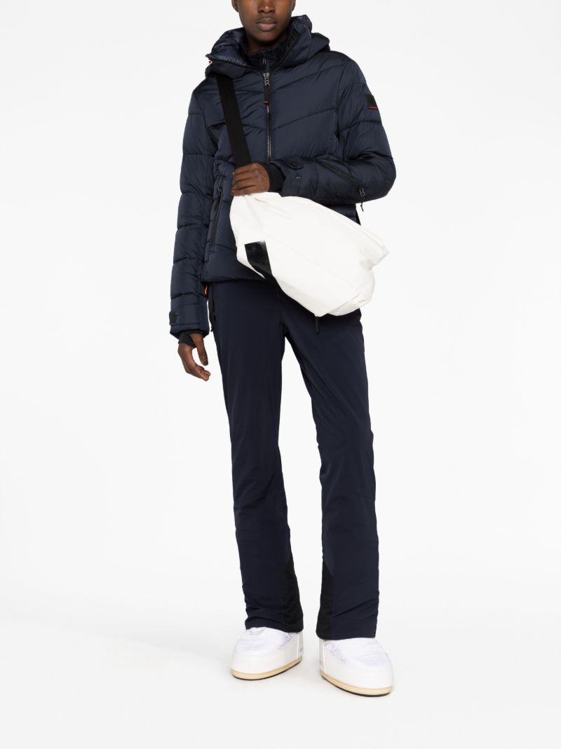 Blue Zip Front Quilted Jacket