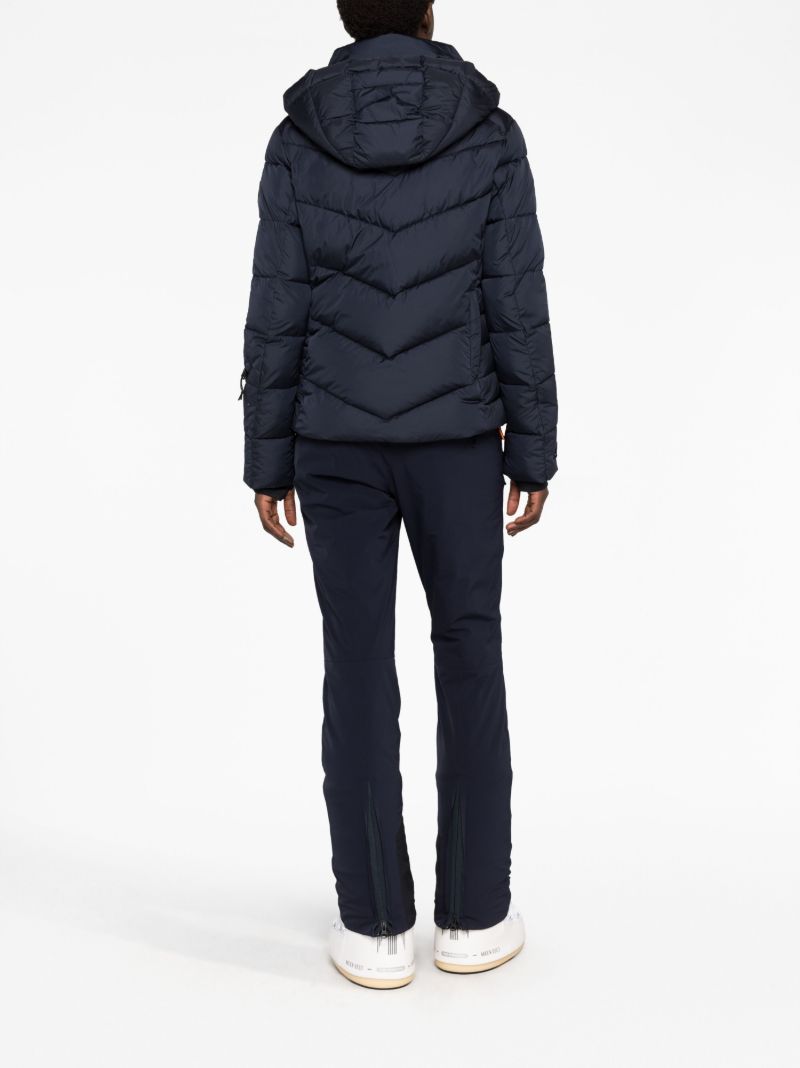 Blue Zip Front Quilted Jacket