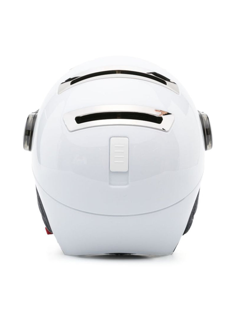 White Ski Chrome Visor Helmet