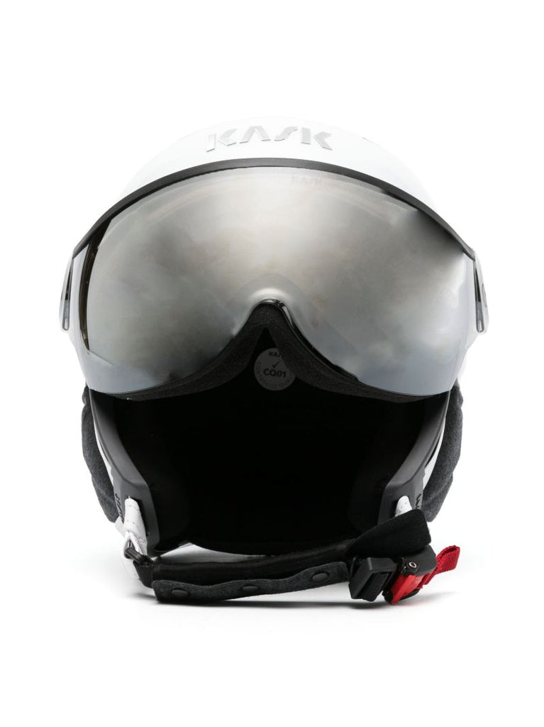 White Ski Chrome Visor Helmet
