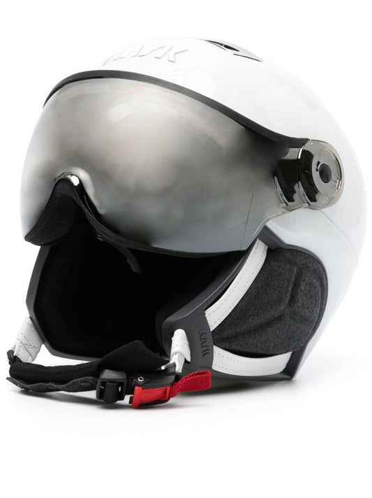 White Ski Chrome Visor Helmet