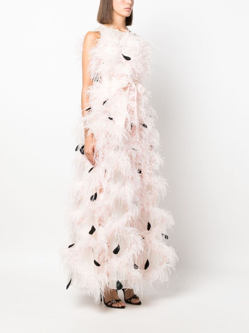 Pink Mystique Organza Feather Gown