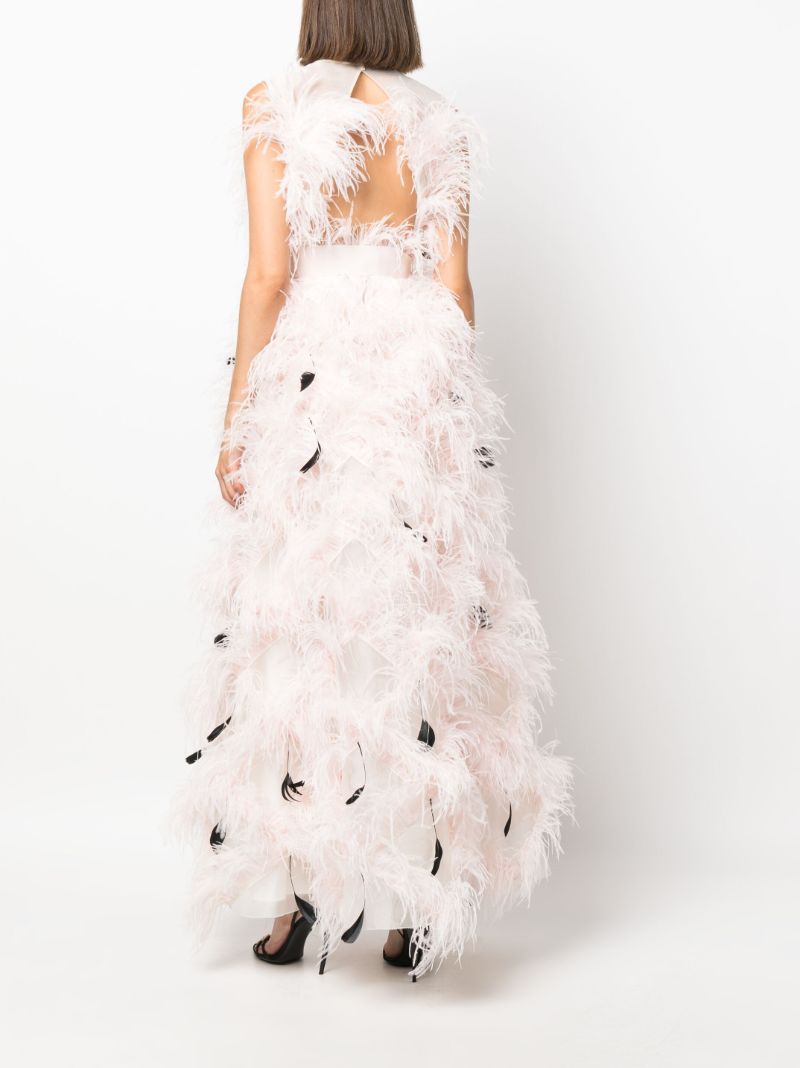 Pink Mystique Organza Feather Gown
