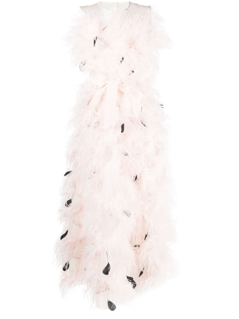 Pink Mystique Organza Feather Gown