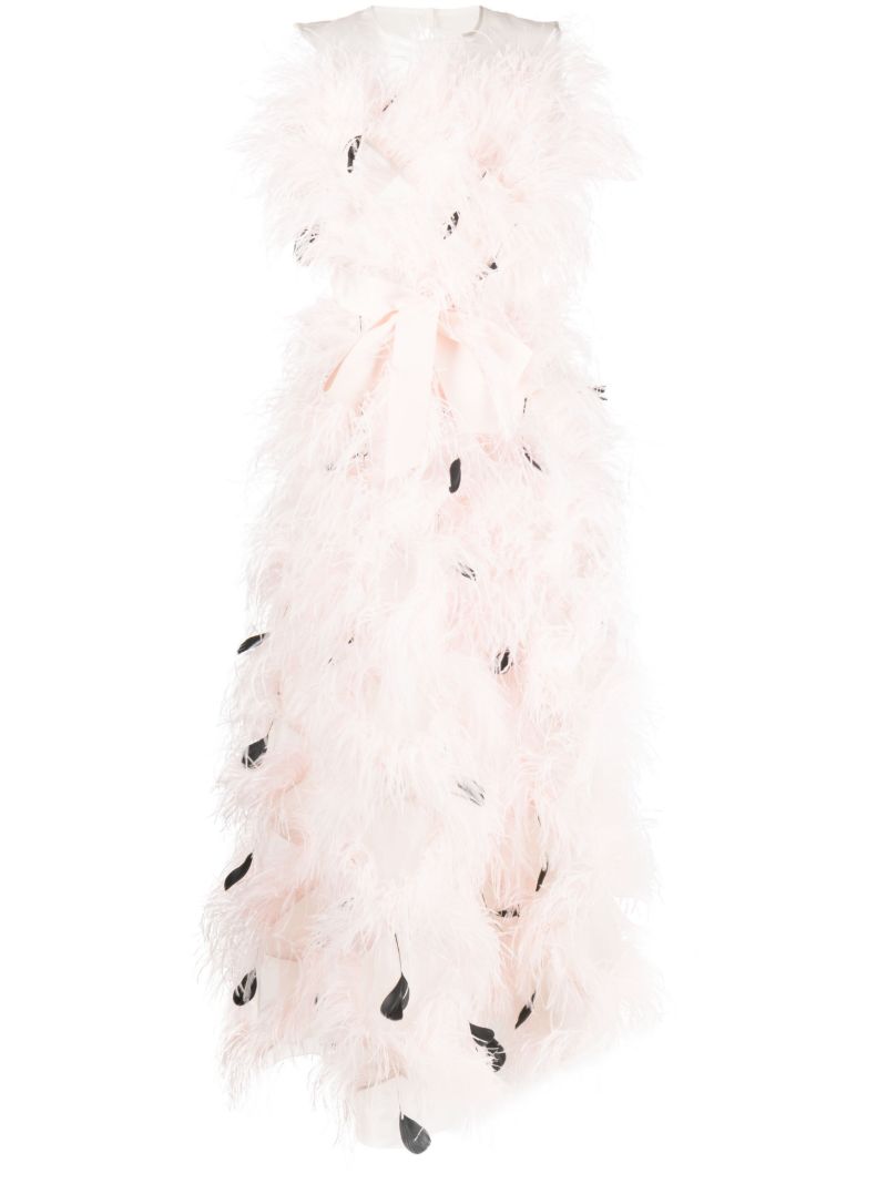Pink Mystique Organza Feather Gown