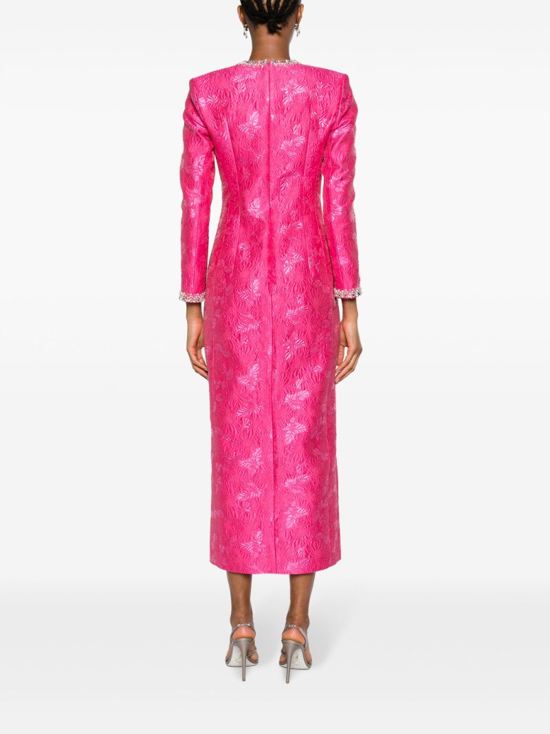 Pink Eleanor Crystal-embellished Midi Dress