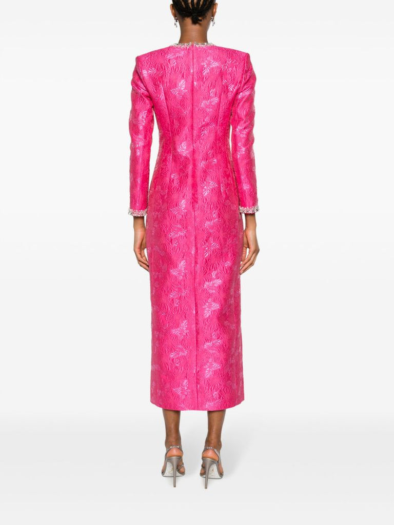 Pink Eleanor Crystal-embellished Midi Dress