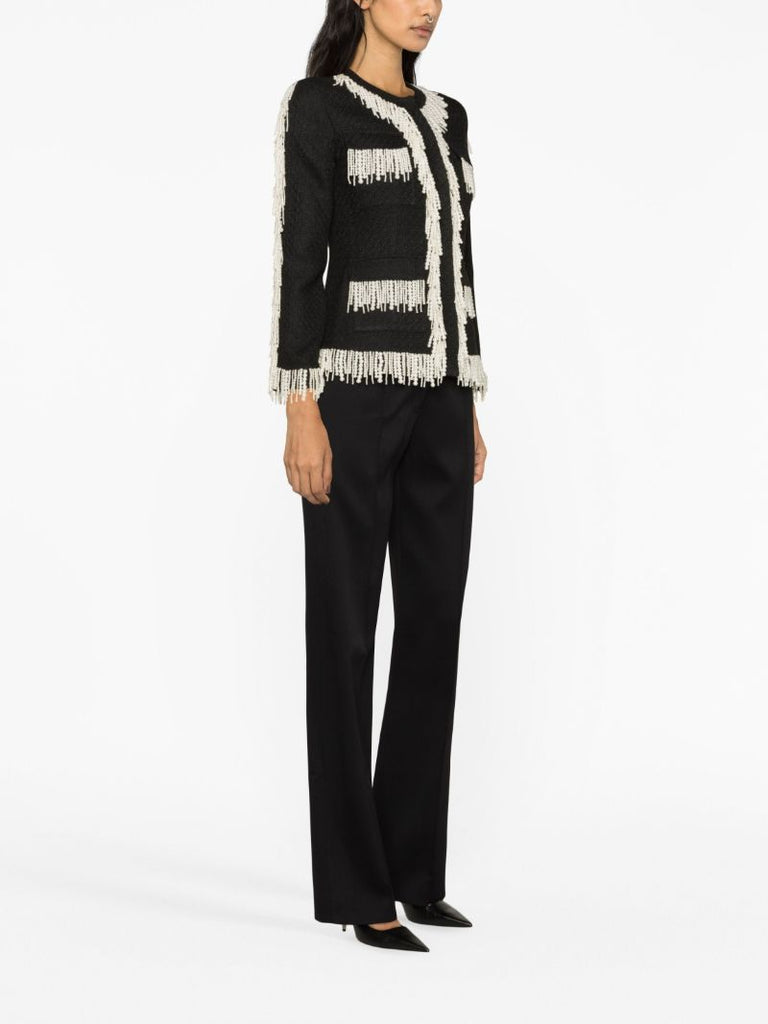 Black Cecil Faux-pearl Tweed Jacket