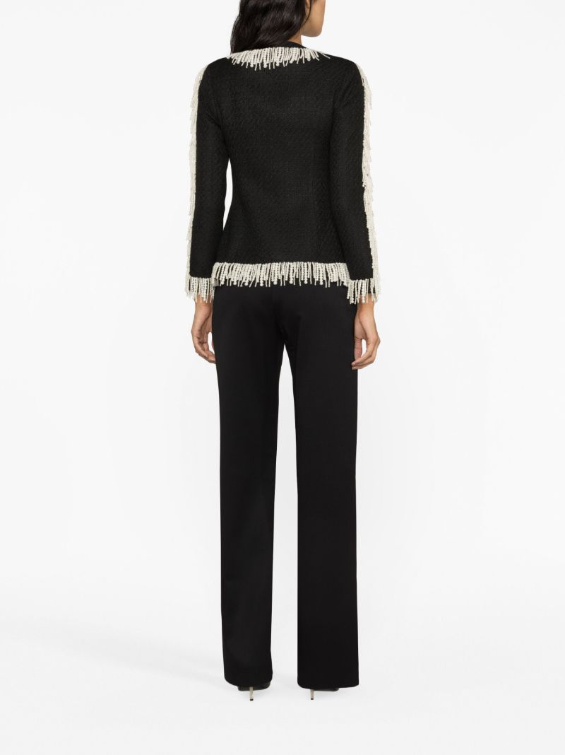 Black Cecil Faux-pearl Tweed Jacket