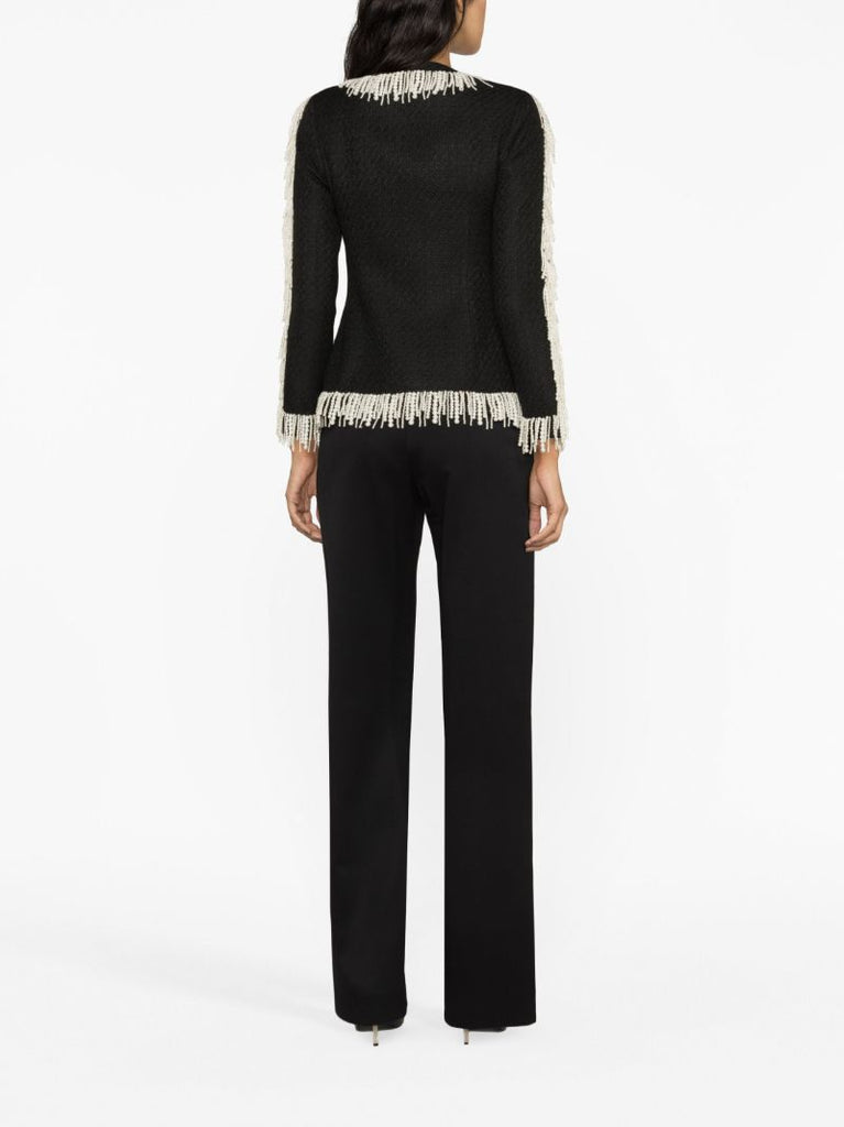Black Cecil Faux-pearl Tweed Jacket