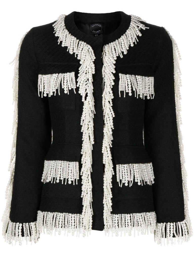 Black Cecil Faux-pearl Tweed Jacket