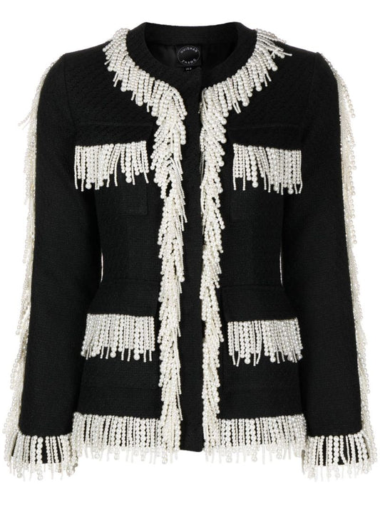 Black Cecil Faux-pearl Tweed Jacket