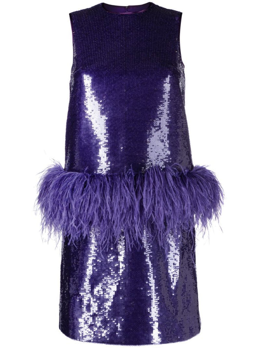 Purple Aura Sequin-embellished Mini Dress