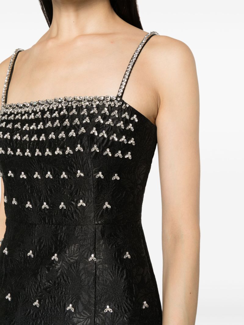Black Astra Crystal-embellished Midi Dress