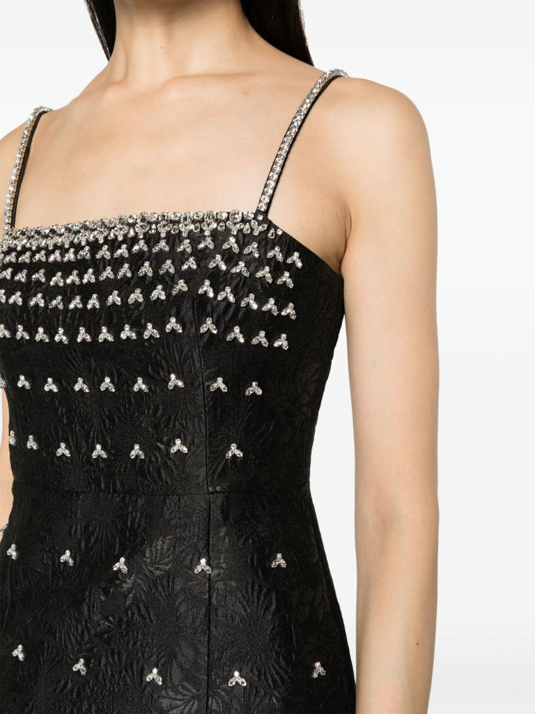 Black Astra Crystal-embellished Midi Dress