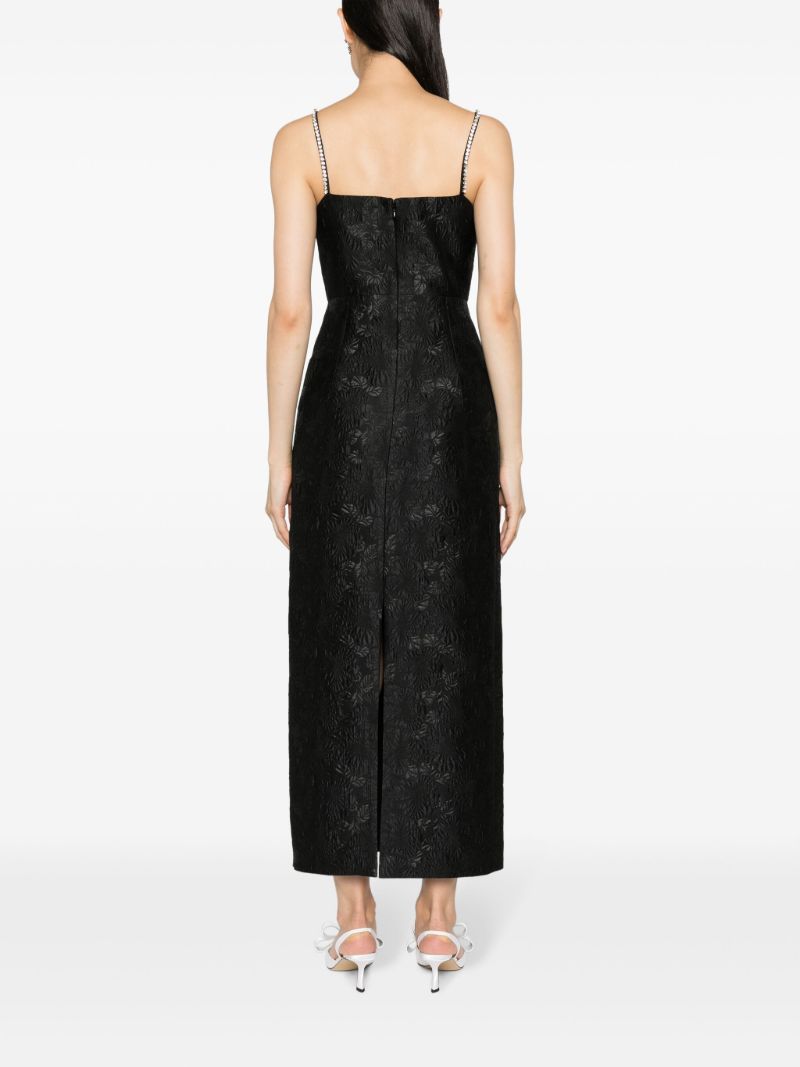 Black Astra Crystal-embellished Midi Dress