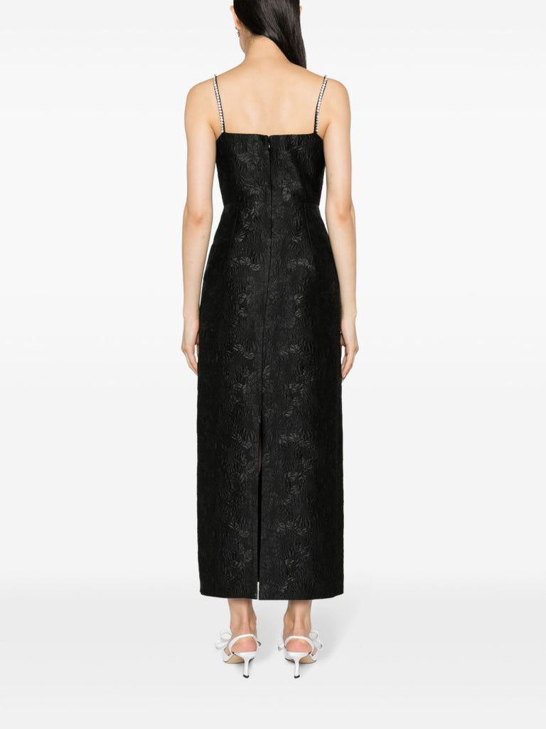 Black Astra Crystal-embellished Midi Dress