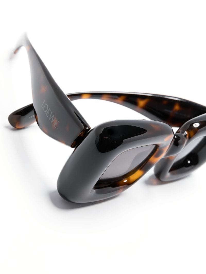Brown Inflated Square Frame Sunglasses