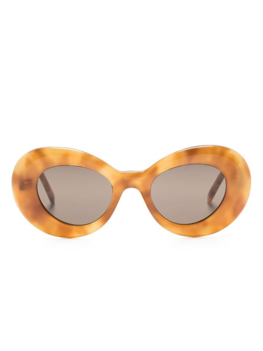 Brown Oval Frame Tinted Sunglasses