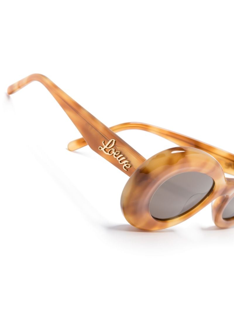 Brown Oval Frame Tinted Sunglasses