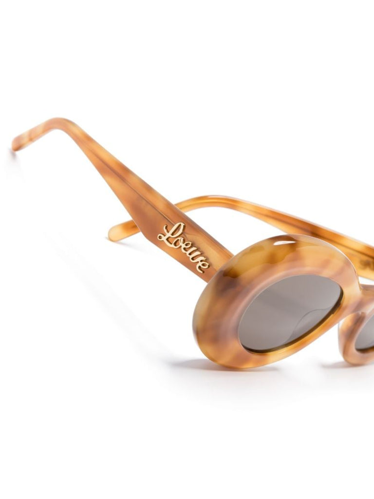 Brown Oval Frame Tinted Sunglasses