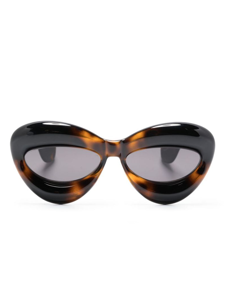 Brown Inflated Cat Eye Sunglasses
