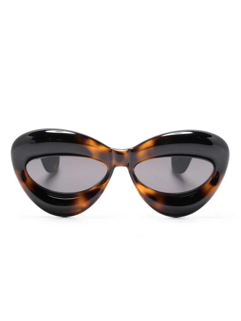 Brown Inflated Cat Eye Sunglasses