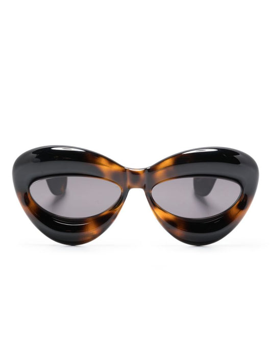 Brown Inflated Cat Eye Sunglasses