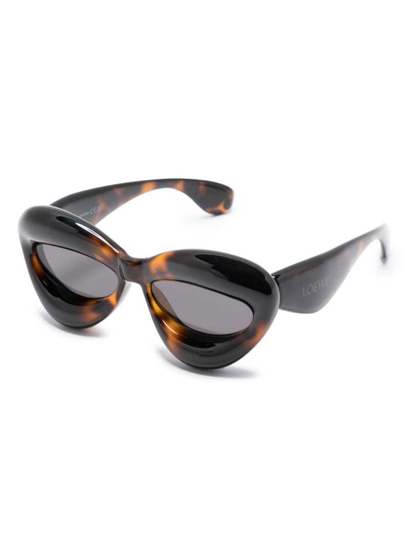 Brown Inflated Cat Eye Sunglasses