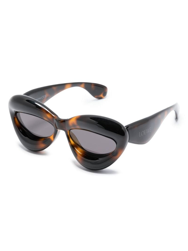 Brown Inflated Cat Eye Sunglasses