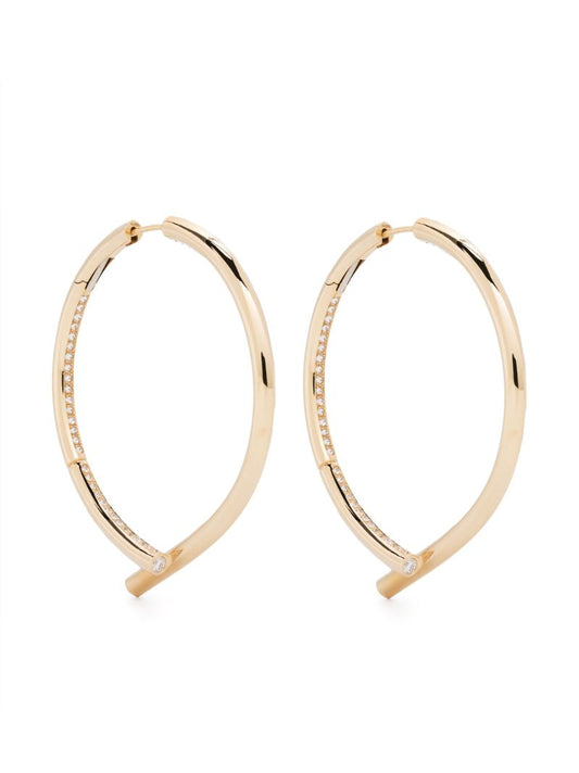 18k Yellow Gold Oera Diamond Hoop Earrings