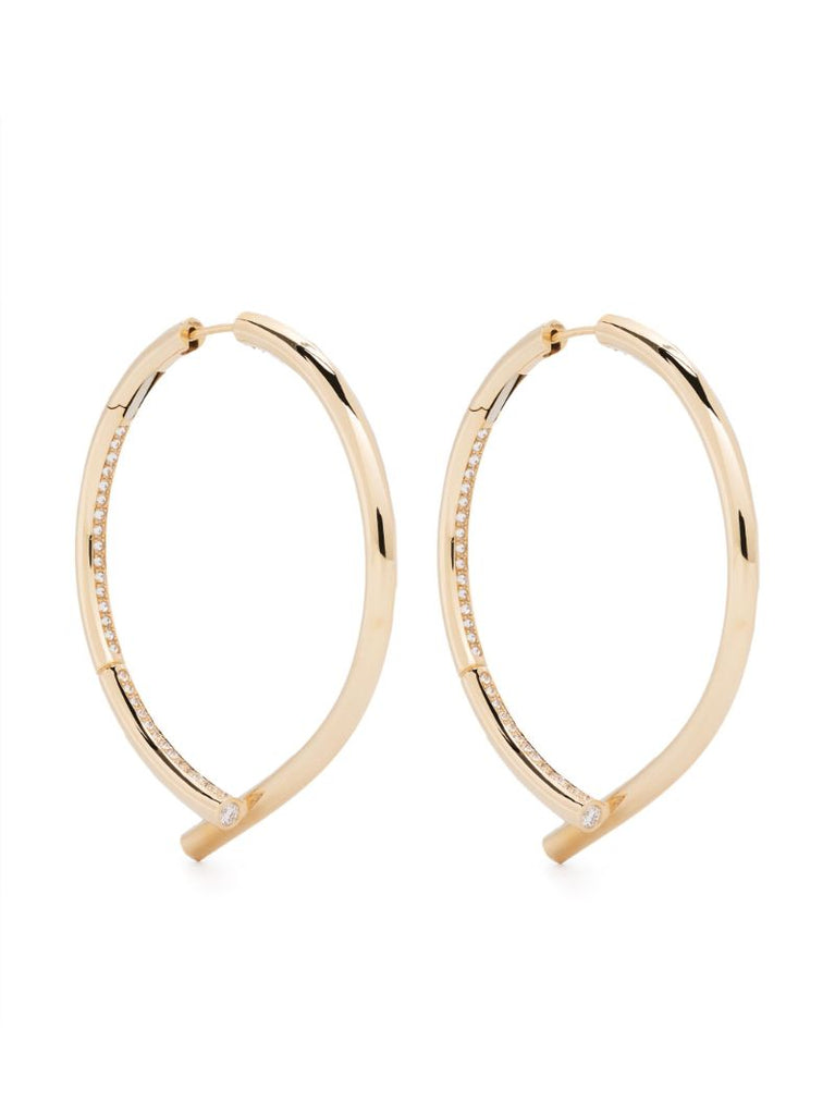 18k Yellow Gold Oera Diamond Hoop Earrings