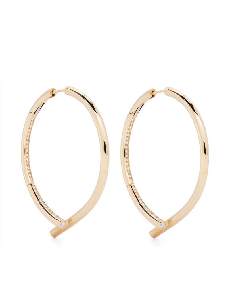 18k Yellow Gold Oera Diamond Hoop Earrings