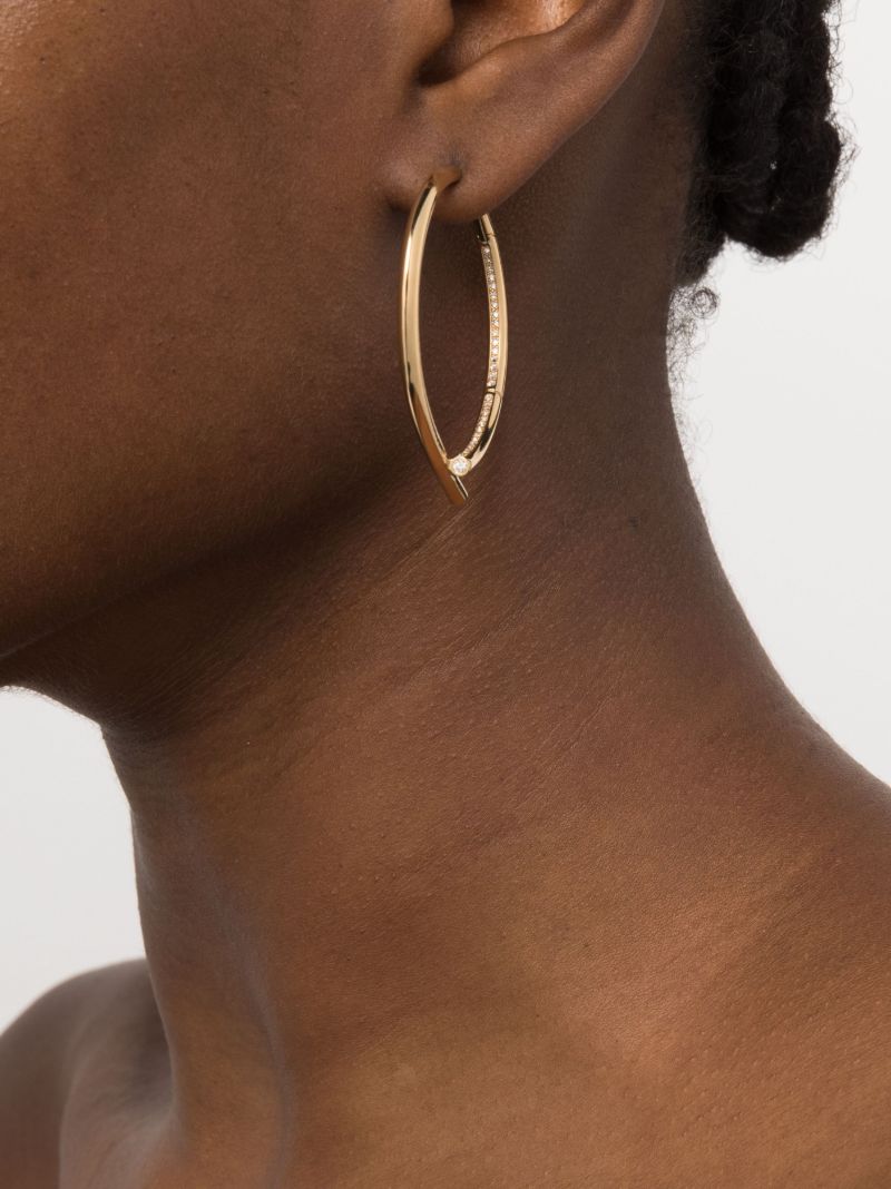 18k Yellow Gold Oera Diamond Hoop Earrings
