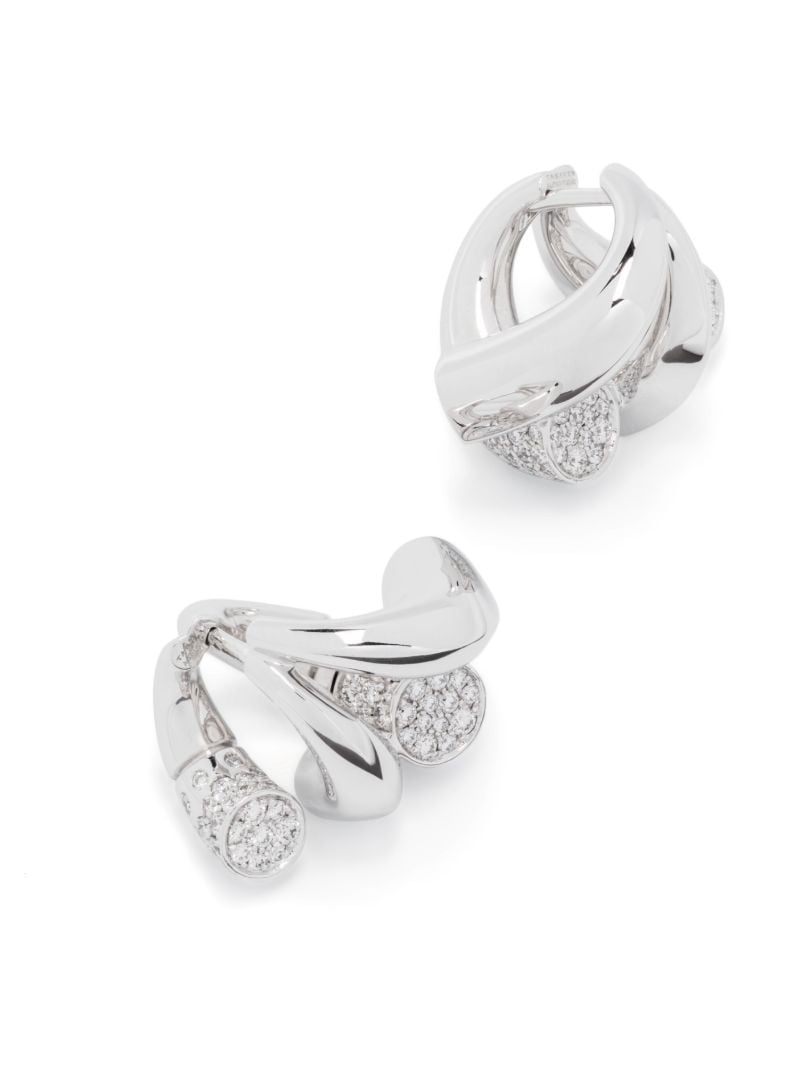 18k White Gold Oera Diamond Hoop Earrings