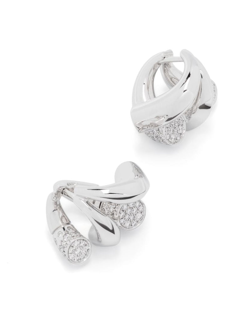 18k White Gold Oera Diamond Hoop Earrings