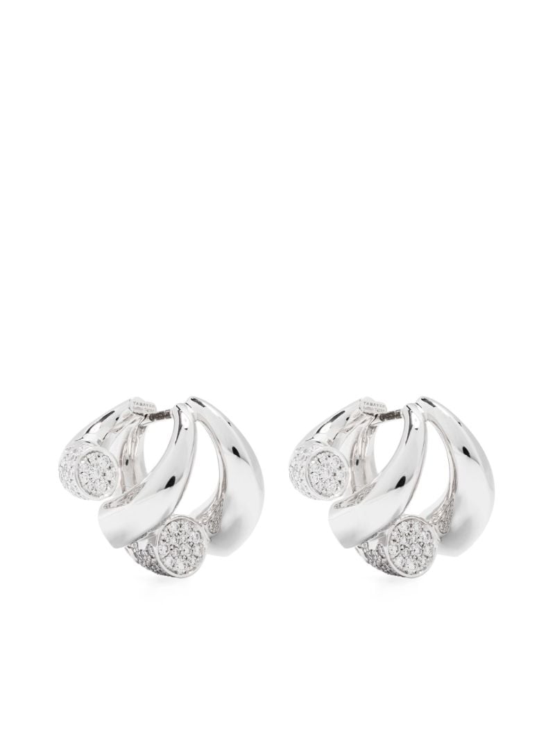 18k White Gold Oera Diamond Hoop Earrings