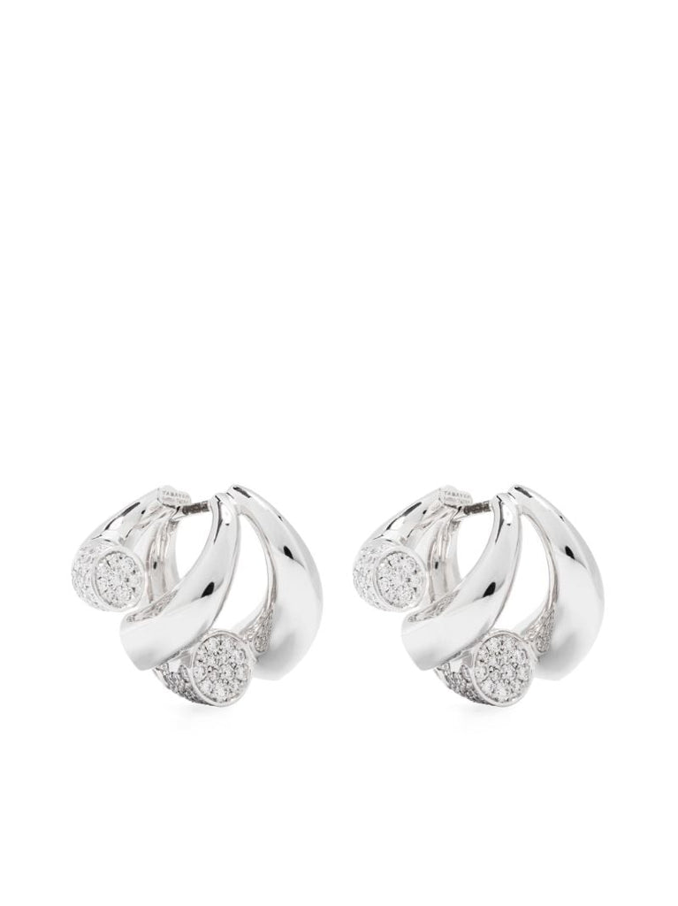 18k White Gold Oera Diamond Hoop Earrings