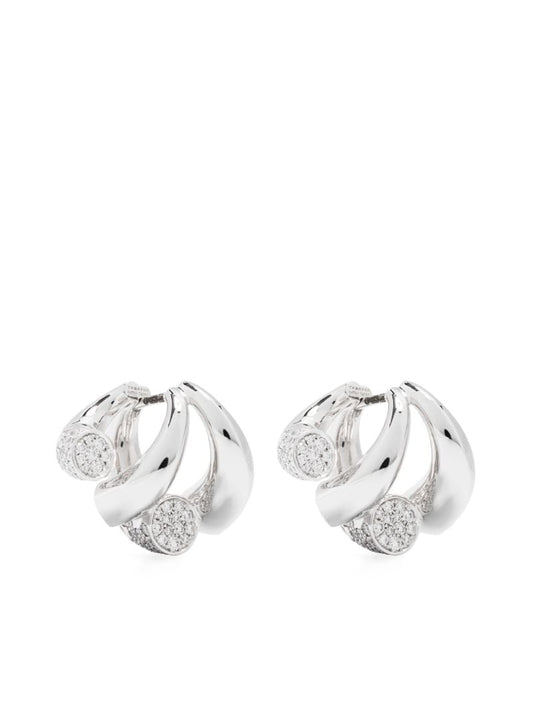 18k White Gold Oera Diamond Hoop Earrings