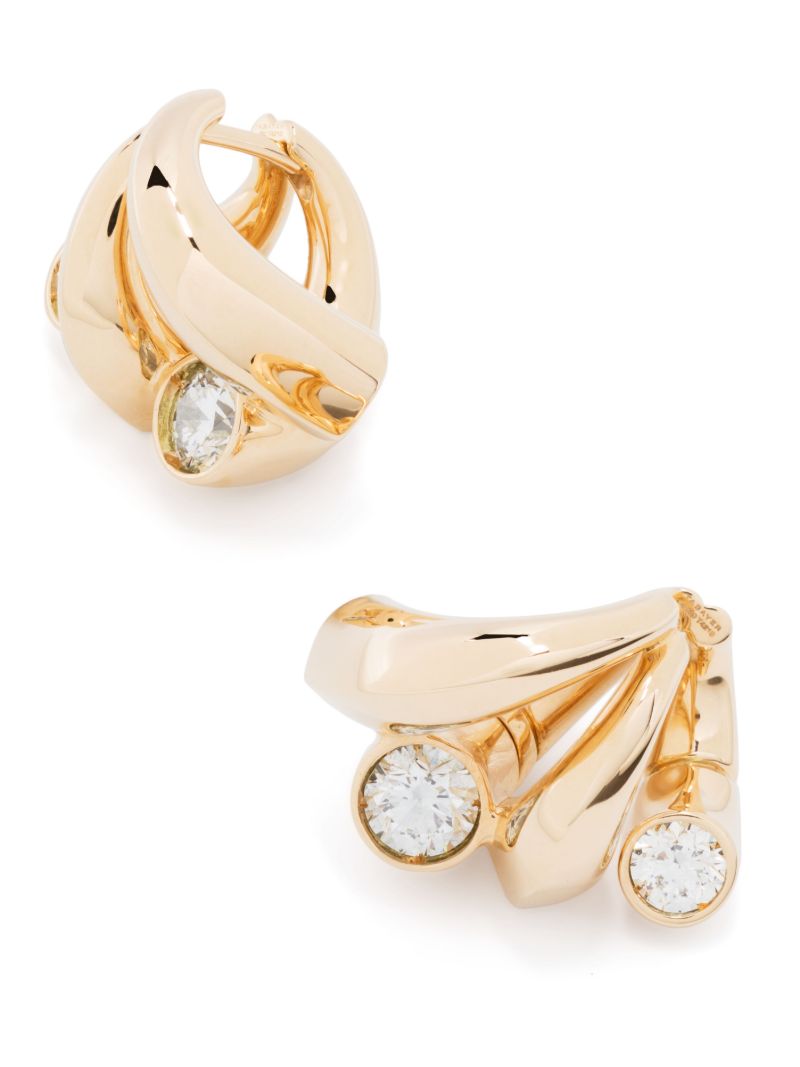 18k Yellow Gold Oera Diamond Hoop Earrings
