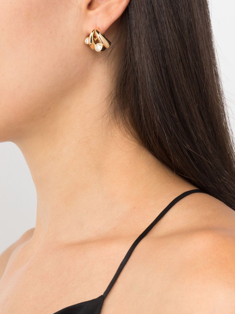 18k Yellow Gold Oera Diamond Hoop Earrings