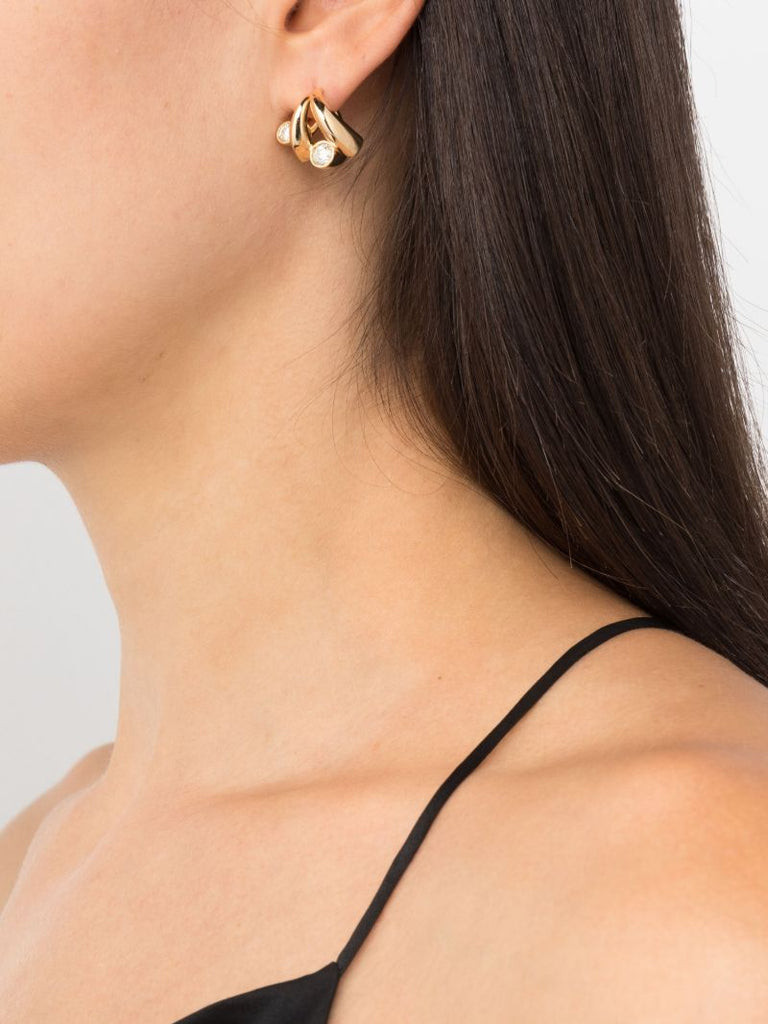18k Yellow Gold Oera Diamond Hoop Earrings