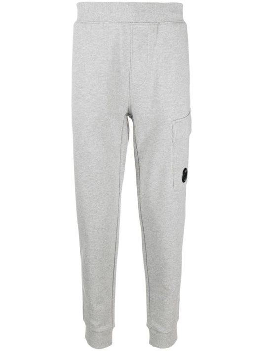 Grey Lens Cotton Track Pants