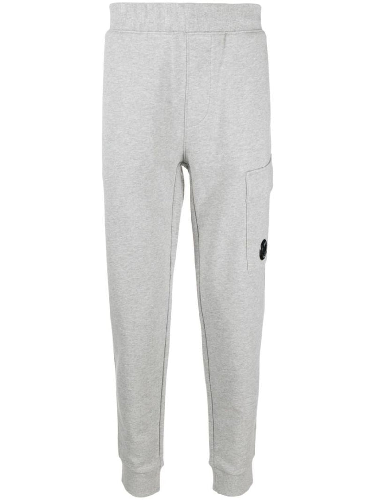 Grey Lens Cotton Track Pants