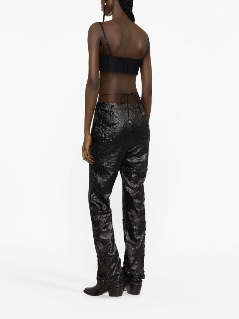 Black Floral Flared Trousers