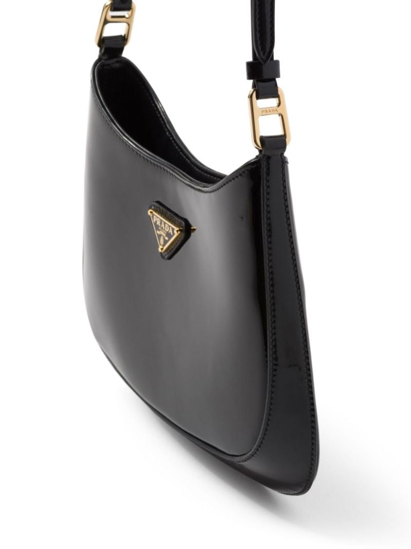 Black Cleo Leather Shoulder Bag
